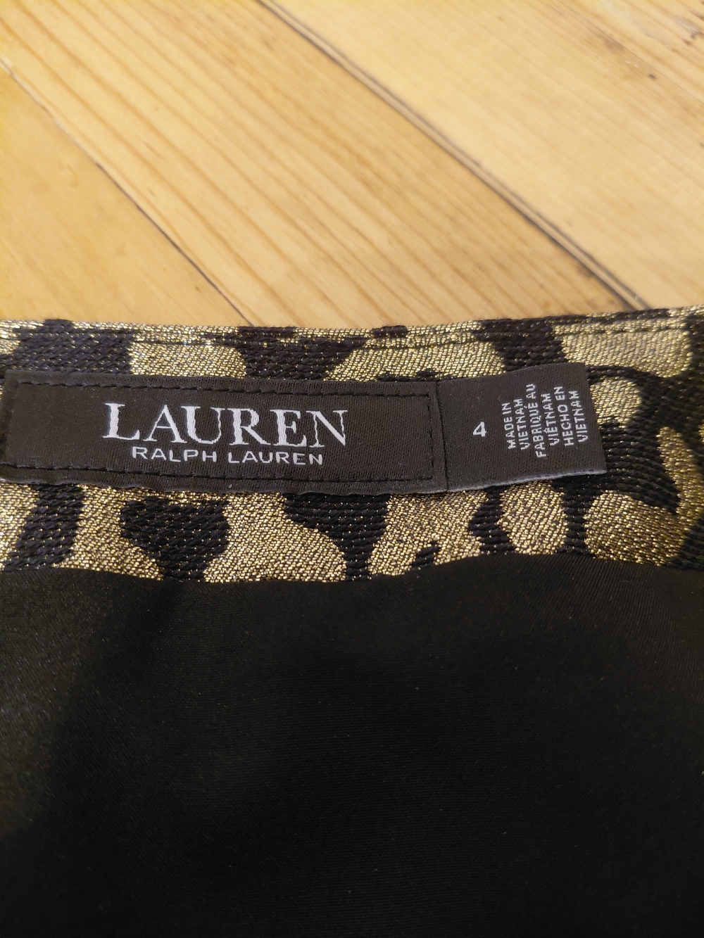 LAUREN Ralph Lauren Black & Gold Leopard Ponte Pants